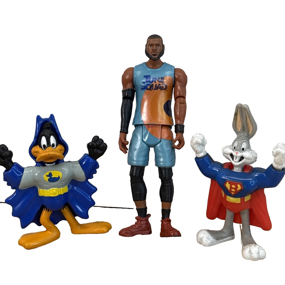 Lot Of 3 Vintage 90's Looney Tunes Figures Tune Squad Daffy Bugz Bunny